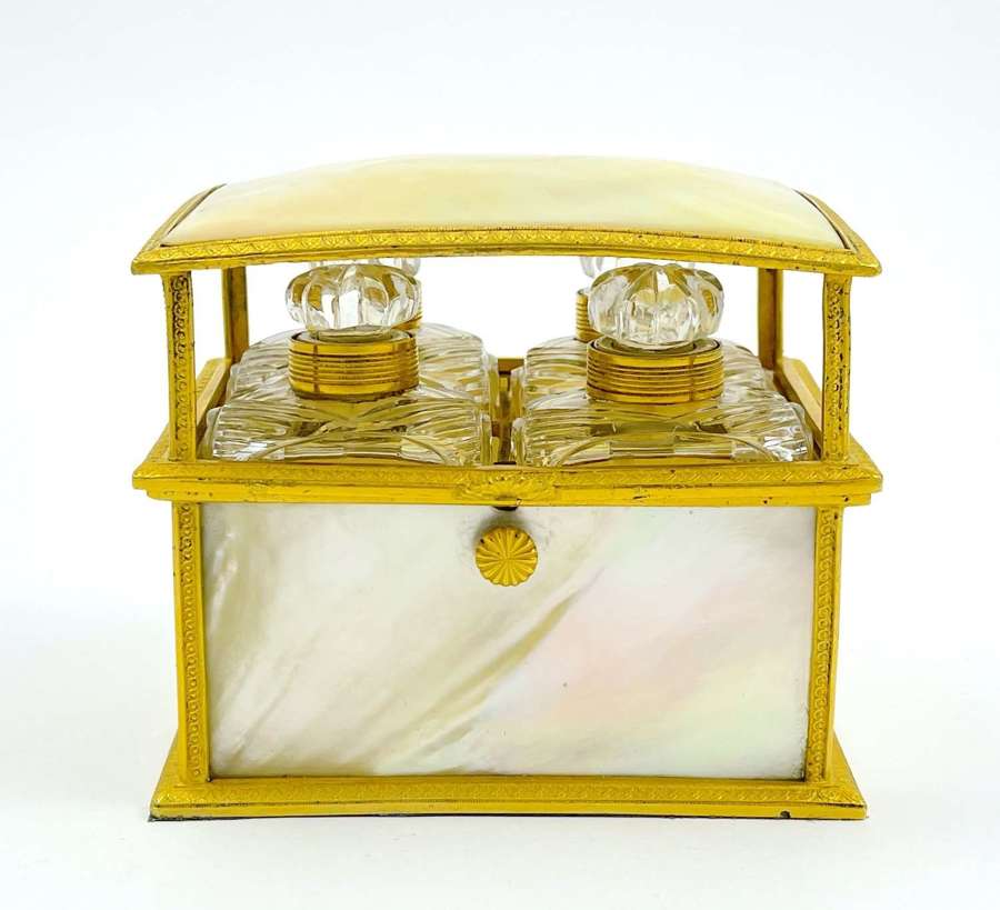 Charles X Palais Royal Mother of Pearl and Crystal Perfume Set.