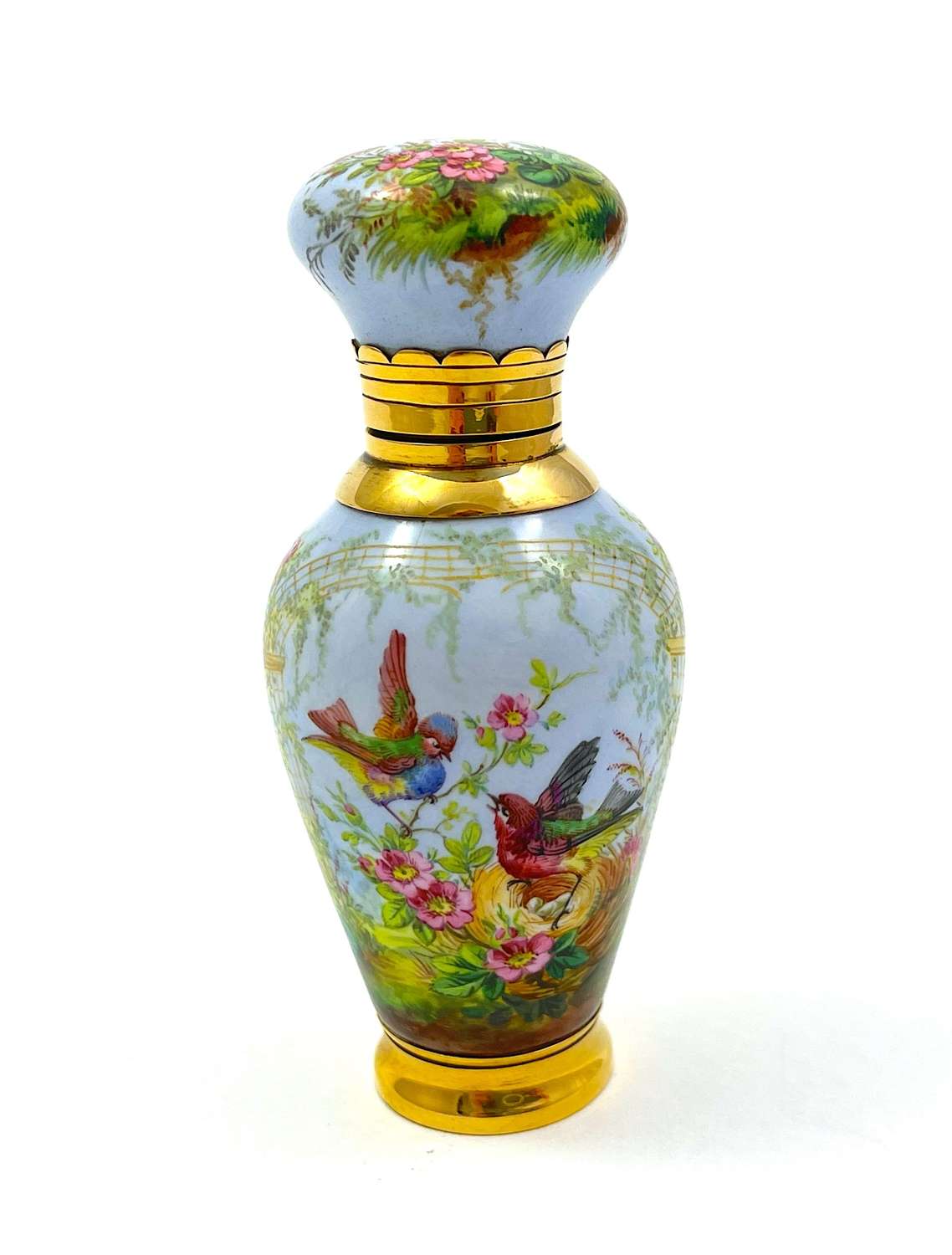 Antique French Limoges Enamelled Perfume Bottle
