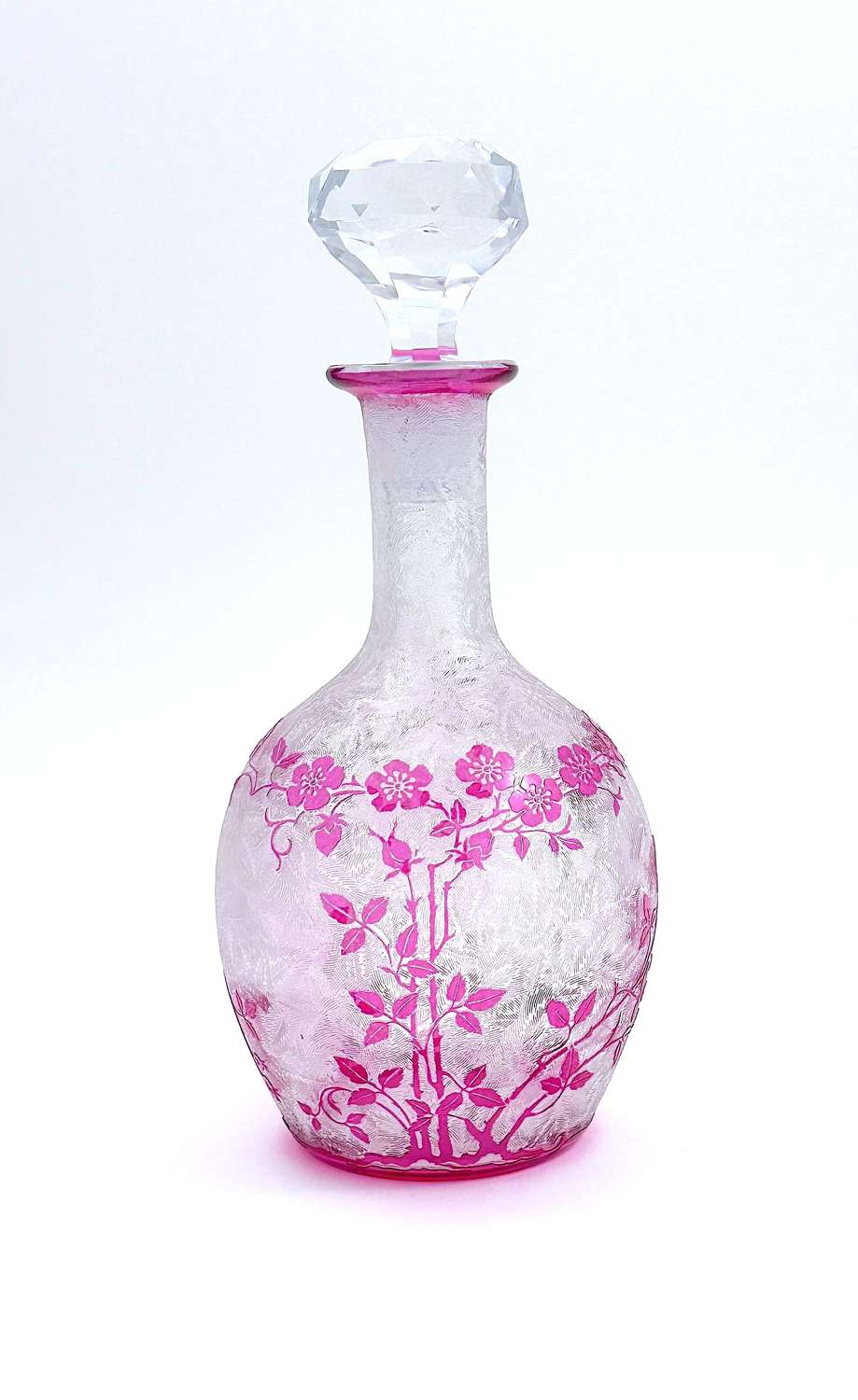 A Large Antique BACCARAT Eglantier Pattern Glass Bottle