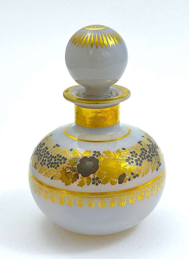 Antique French Charles X 'Bulle de Savon' Opaline Glass Bottle