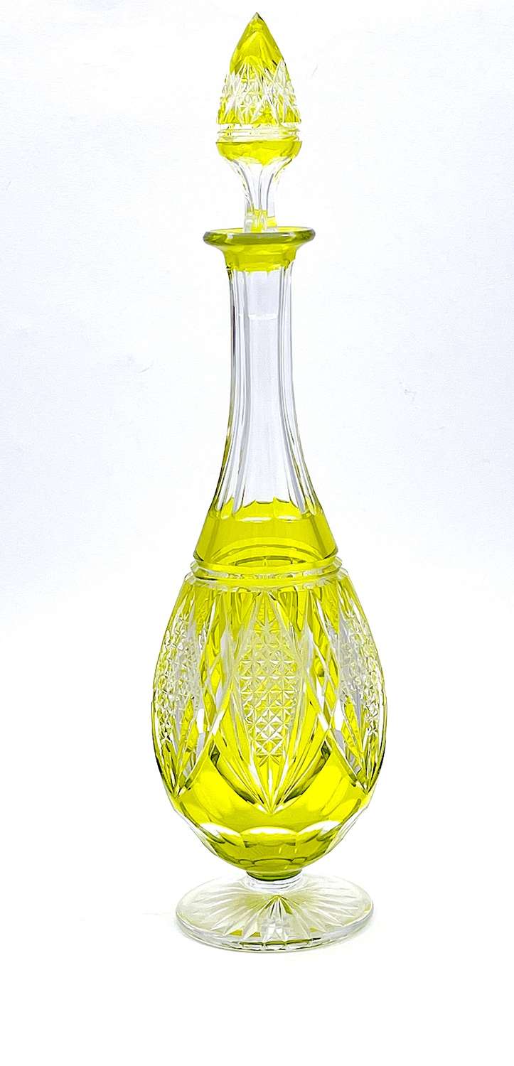 Tall Fine Quality Antique Baccarat Cut Crystal Decanter and Stopper