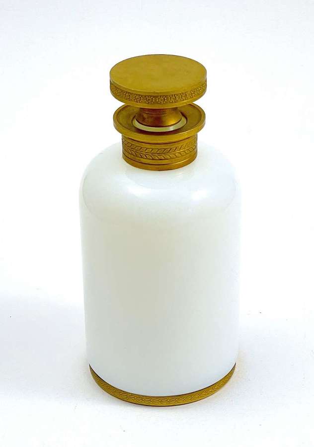 Antique French White Opaline 'Bulle de Savon' Glass Perfume Bottle