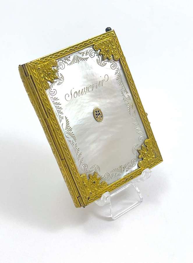 Antique Palais Royal Charles X Mother of Pearl Aide Memoire