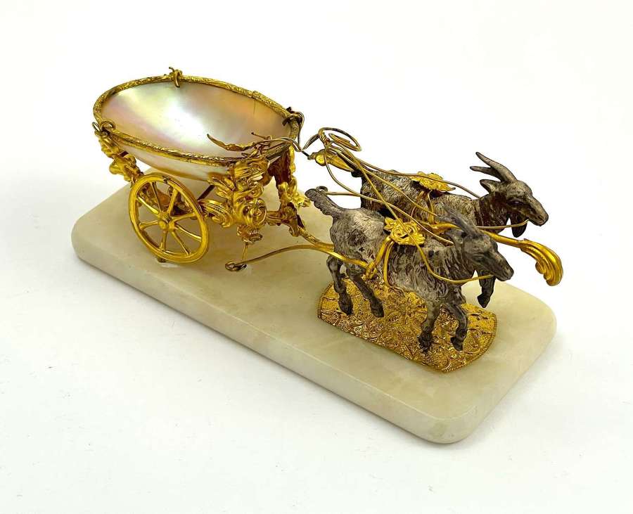 Antique Palais Royal Dore Bronze and Mother of Pearl Carriage
