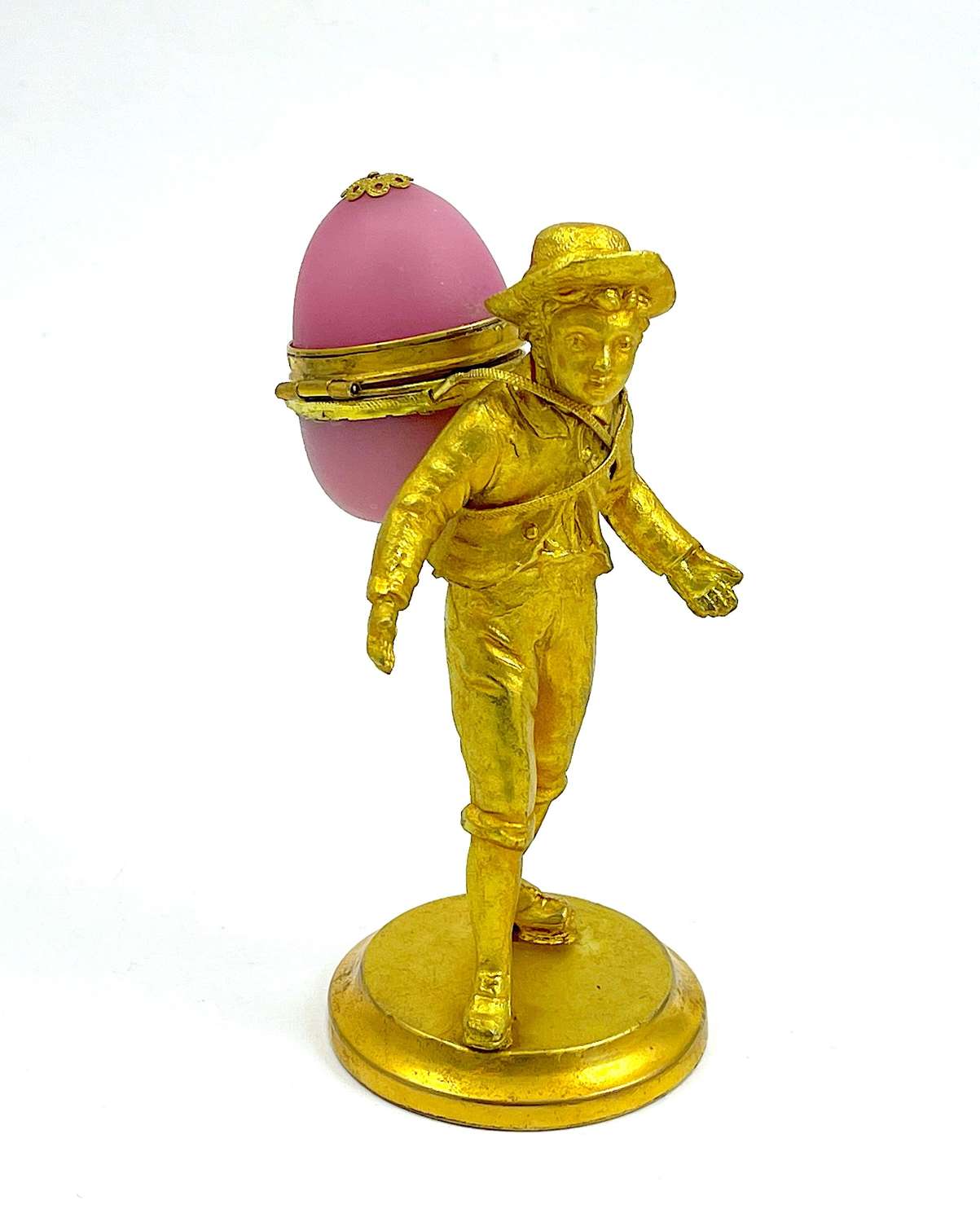 Fine Quality Antique French Pink Opaline & Dore Bronze Perfume Holder