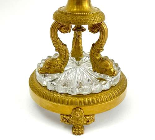 Elegant Antique French Cut Crystal and Dore Bronze Centrepiece Casket