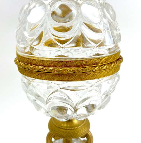 Elegant Antique French Cut Crystal and Dore Bronze Centrepiece Casket