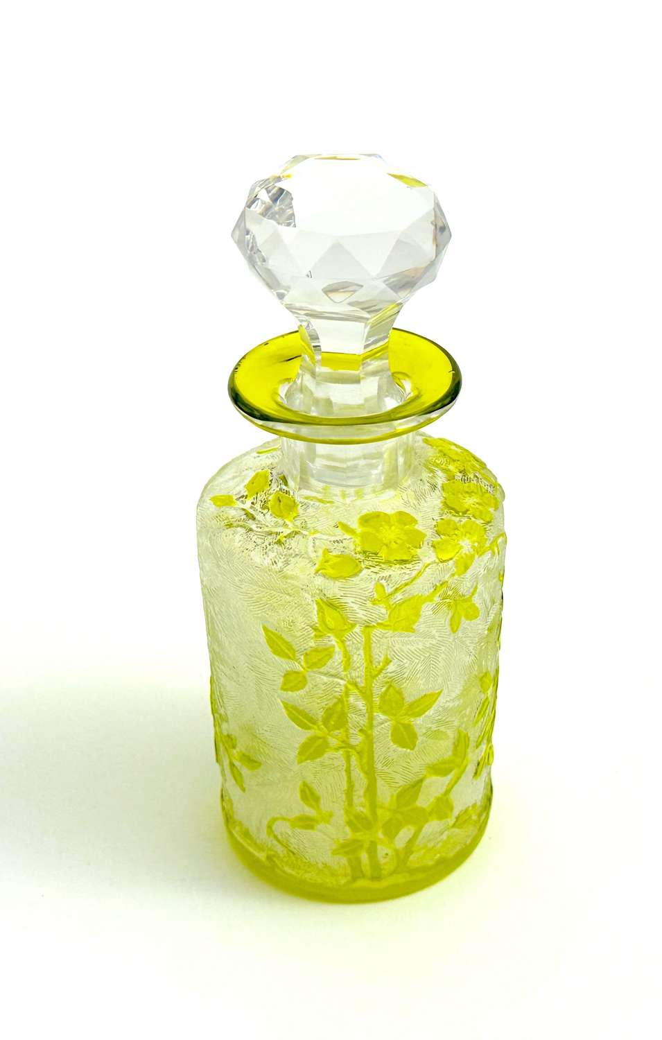 Antique BACCARAT Eglantier Pattern Acid Etched Perfume Bottle.