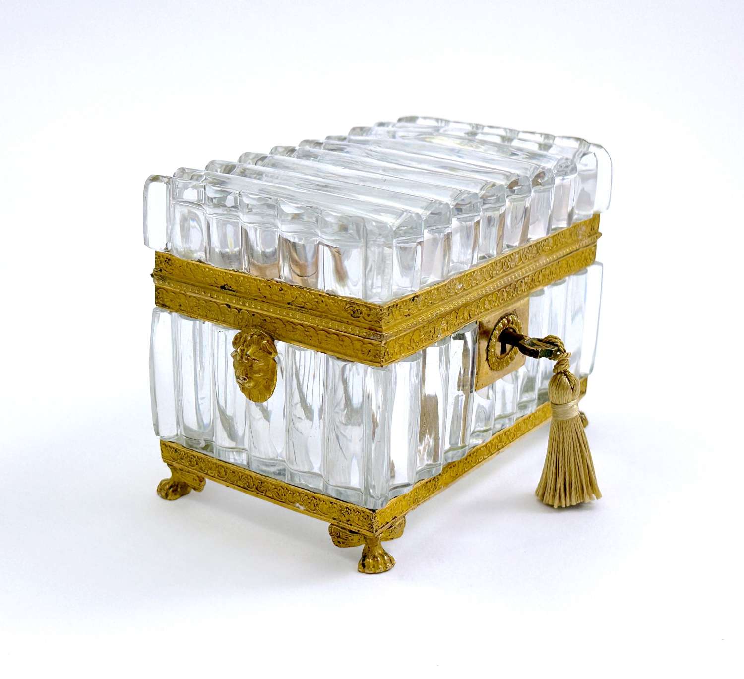 Fine Antique Baccarat Cut Crystal Box with Fine Dore Bronze Mounts