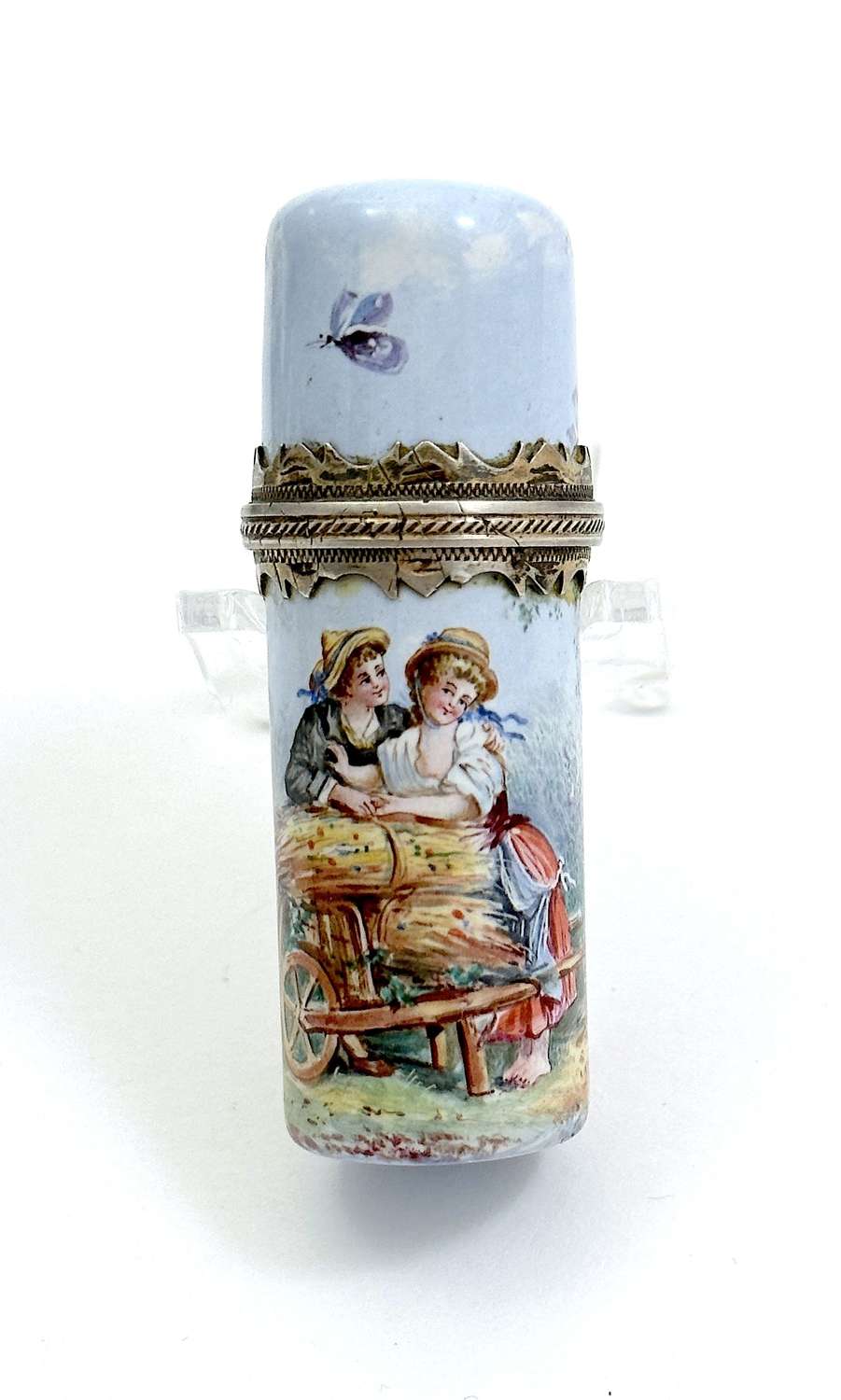 Antique French Enamelled and Silver Gilt Perfume Bottle