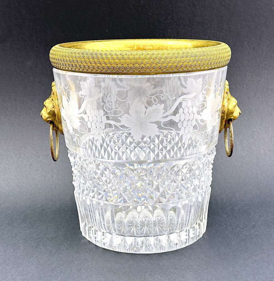 Elegant Antique BACCARAT Cut Crystal Ice Bucket