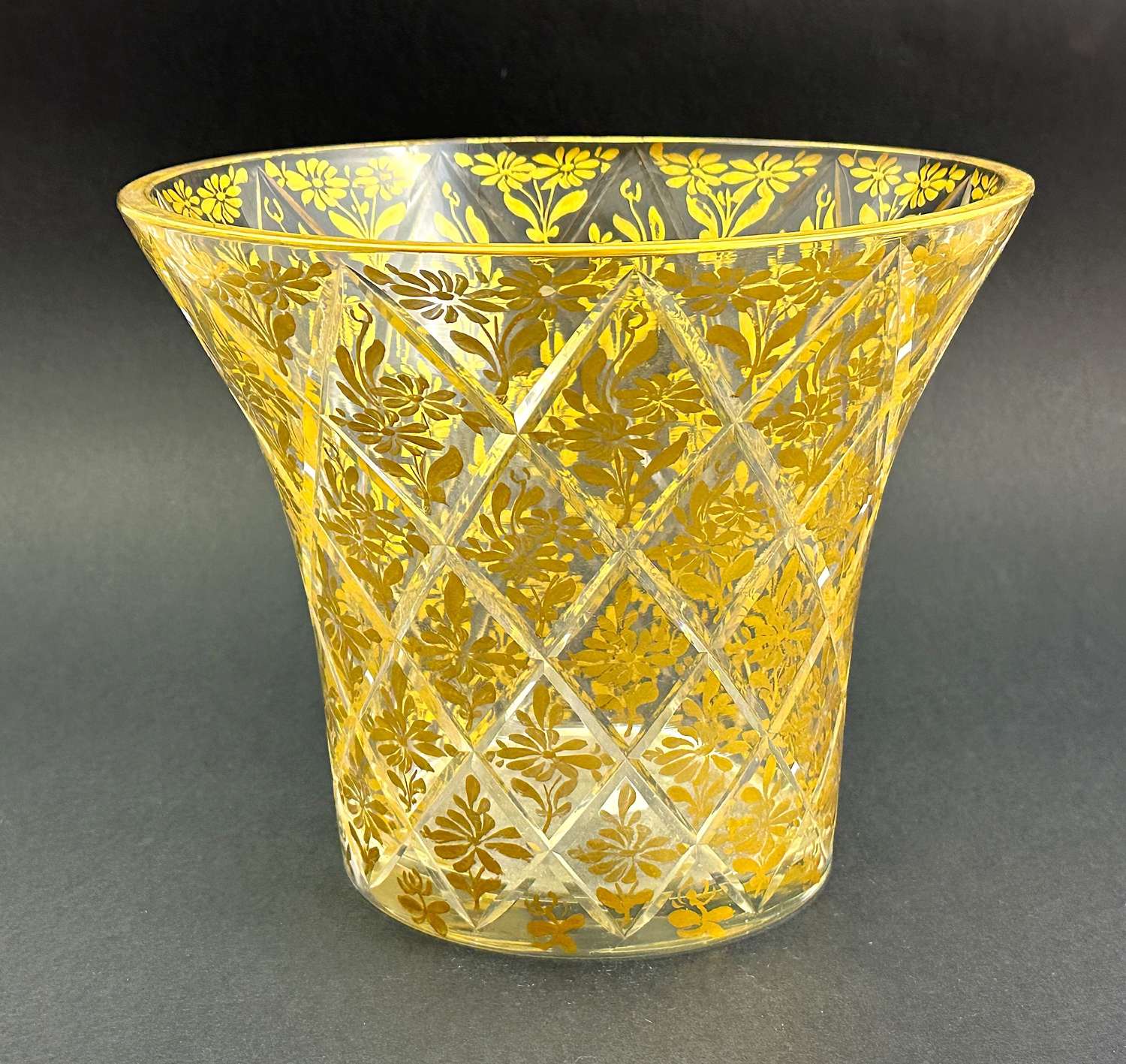 Antique French St Louis Crystal  Gilded Bowl