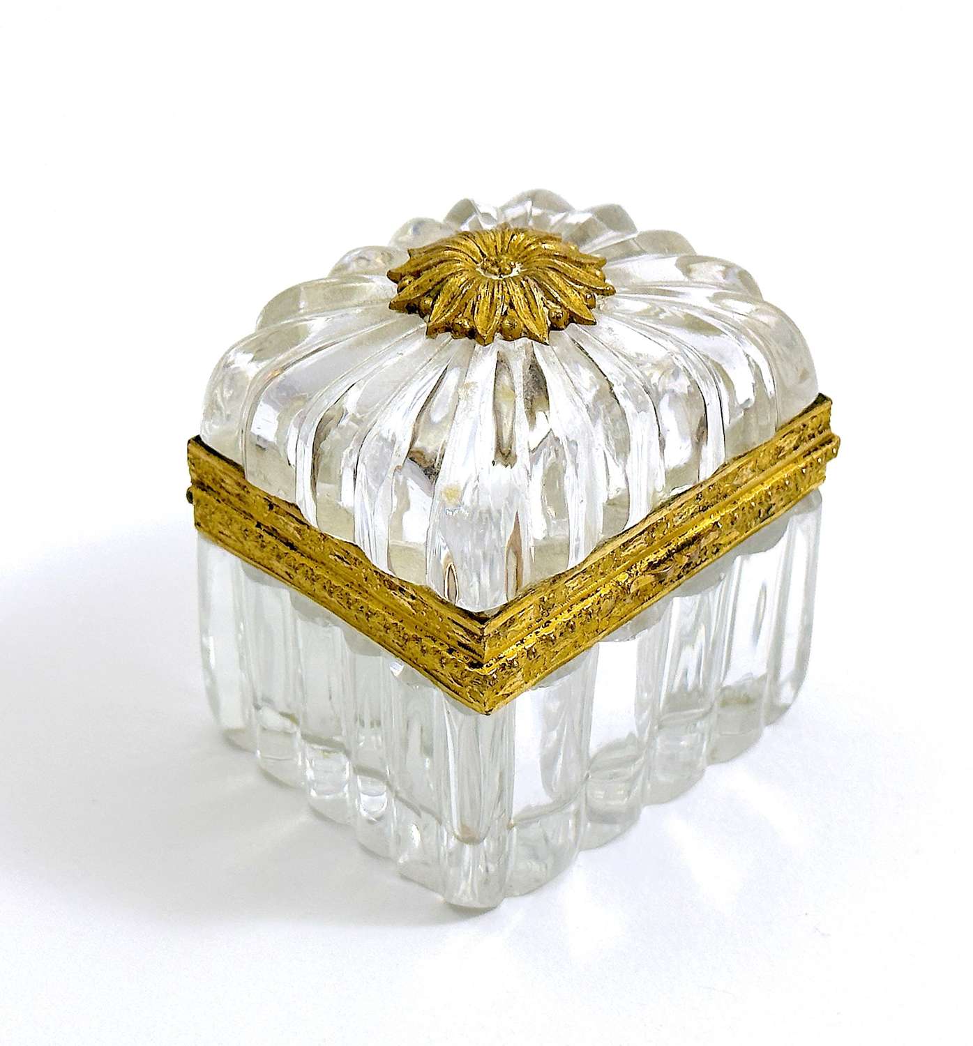 Miniature Antique Charles X, BACCARAT, Cut Crystal Box