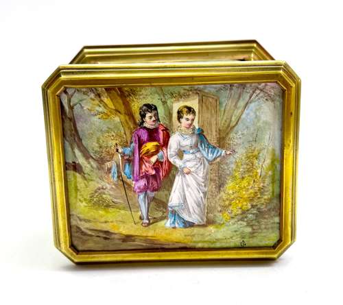 Finest French Antique Signed L. Coblentz Enamel Jewellery Box