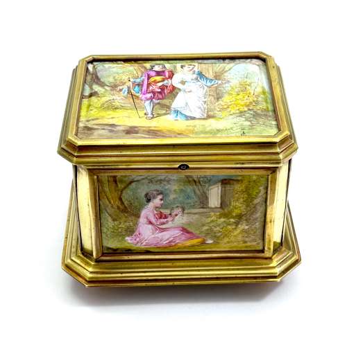 Finest French Antique Signed L. Coblentz Enamel Jewellery Box
