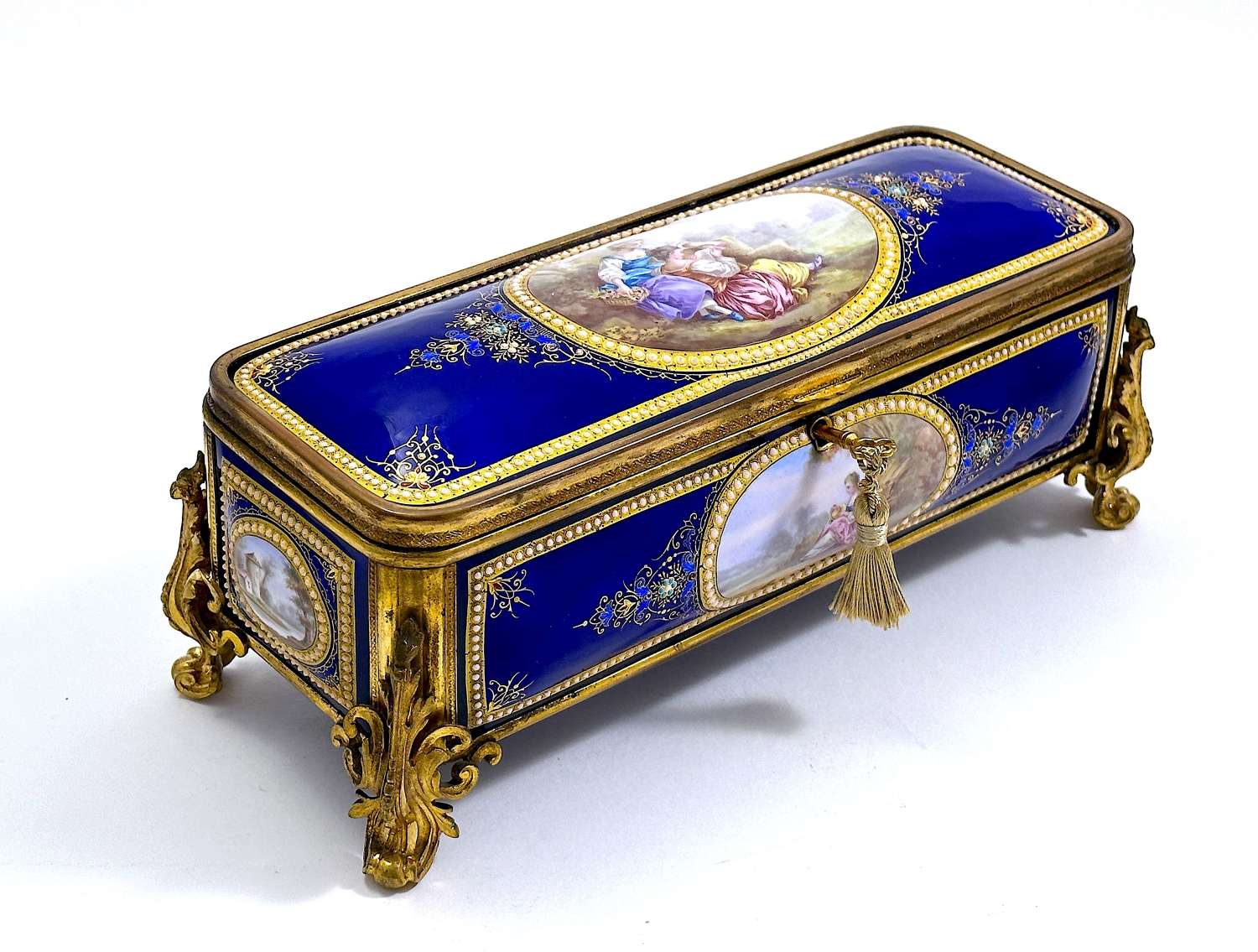A Large High Quality Palais Royal Antique Tahan 'Bombe' Jewel Casket