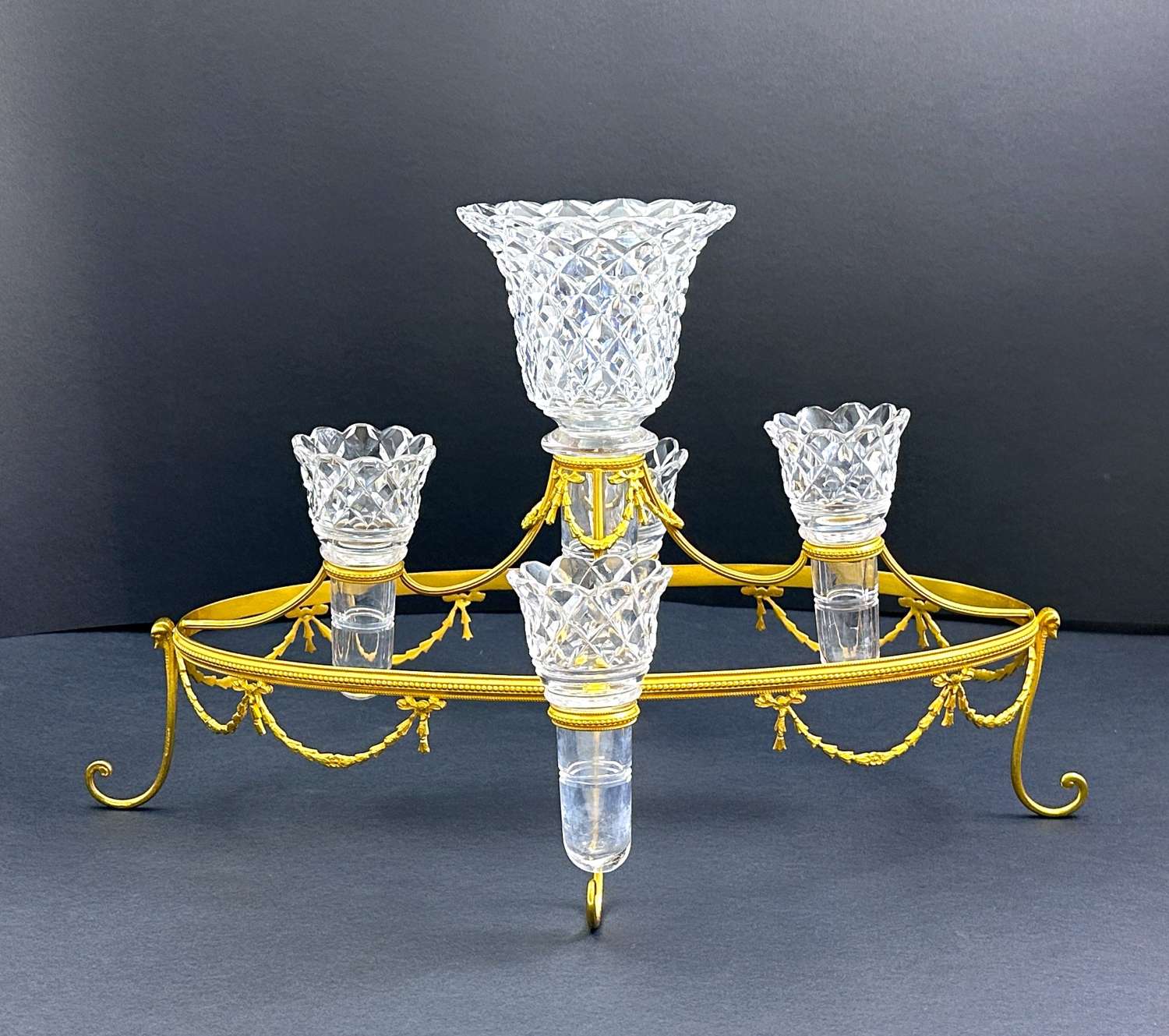 A Stunning Antique Cut Crystal Glass Posy Vase Centrepiece.