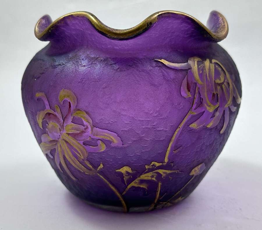 A Pretty Legras Mont Joye Bowl with Beautiful Enamelled Flowers