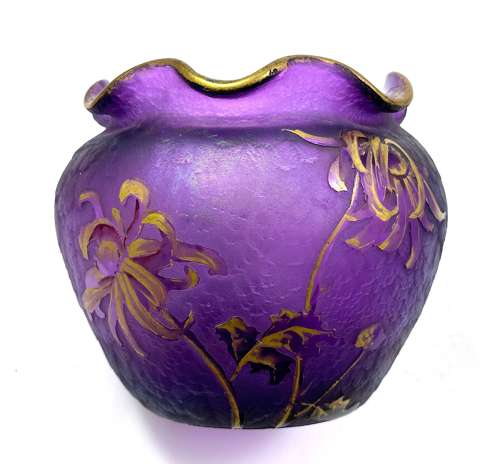 A Pretty Legras Mont Joye Bowl with Beautiful Enamelled Flowers