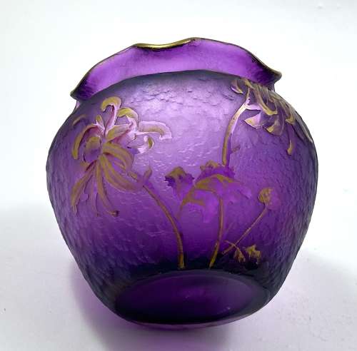 A Pretty Legras Mont Joye Bowl with Beautiful Enamelled Flowers