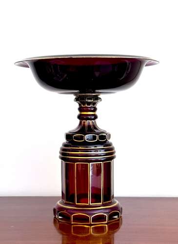 A Tall High Quality Antique Bohemian Ruby Red Glass Centrepiece