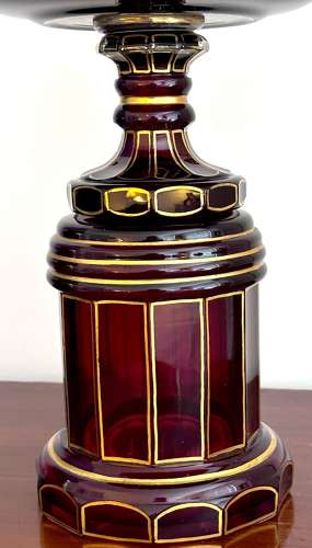 A Tall High Quality Antique Bohemian Ruby Red Glass Centrepiece