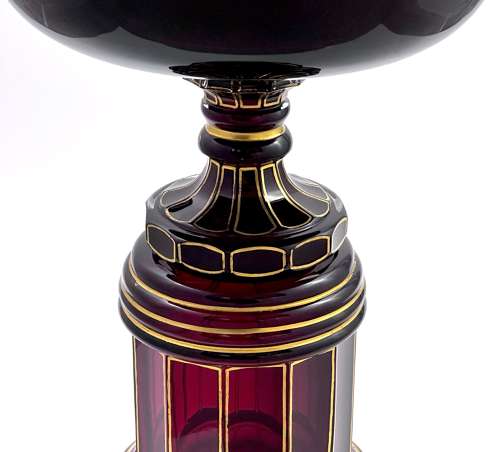 A Tall High Quality Antique Bohemian Ruby Red Glass Centrepiece