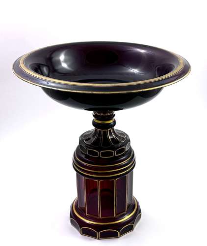 A Tall High Quality Antique Bohemian Ruby Red Glass Centrepiece