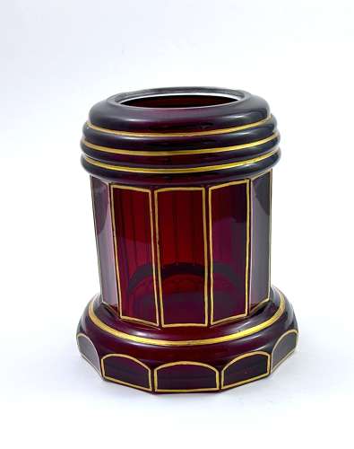 A Tall High Quality Antique Bohemian Ruby Red Glass Centrepiece
