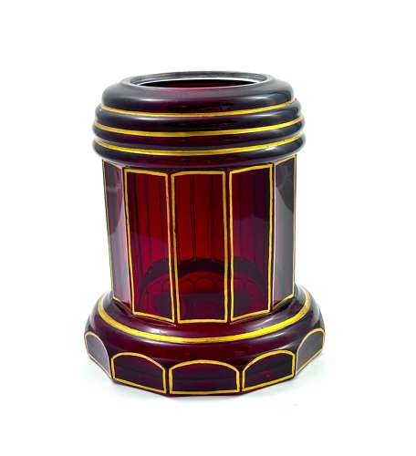 A Tall High Quality Antique Bohemian Ruby Red Glass Centrepiece