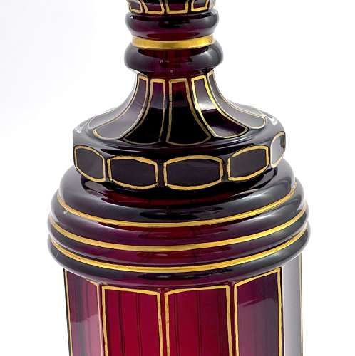 A Tall High Quality Antique Bohemian Ruby Red Glass Centrepiece