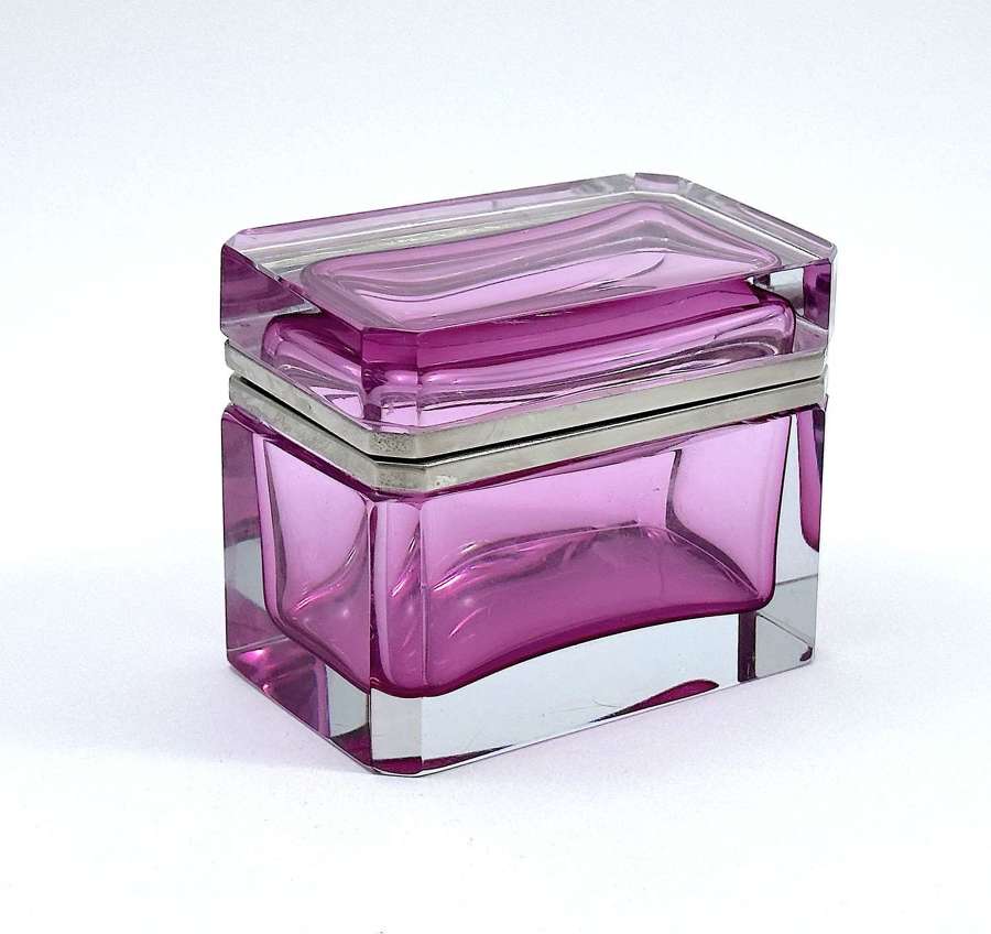 Stunning Vintage Murano Pink Glass Sommerso Glass Casket.