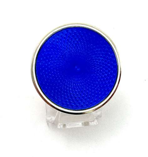 Antique Fench Guilloche Enamel, Silver and Crystal Glass Box.