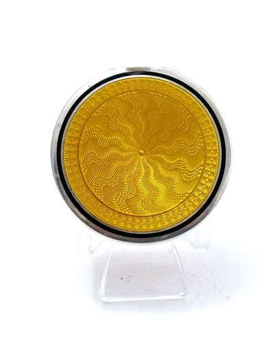 Antique Silver and Gold Coloured Guilloche Enamel Pill Box