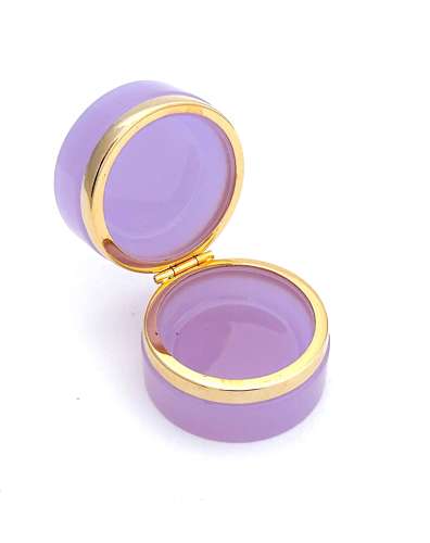 Antique Miniature Alexandrite Opaline Glass Cylindrical Casket