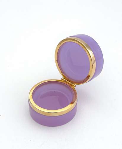 Antique Miniature Alexandrite Opaline Glass Cylindrical Casket