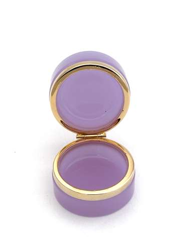 Antique Miniature Alexandrite Opaline Glass Cylindrical Casket