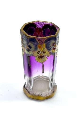 A Small Pretty Legras Mont Joye Vase with Beautiful Enamelled Flowers.