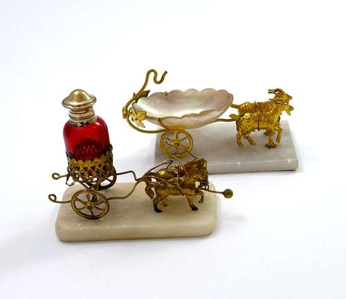Antique Palais Royal Dore Bronze Carriage with Perfume Bottle