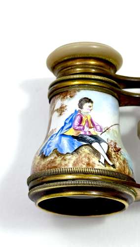 A Lovely Pair of Antique French Enamelled Opera Glasses.