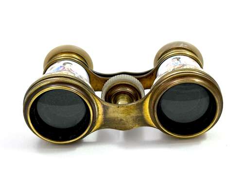 A Lovely Pair of Antique French Enamelled Opera Glasses.