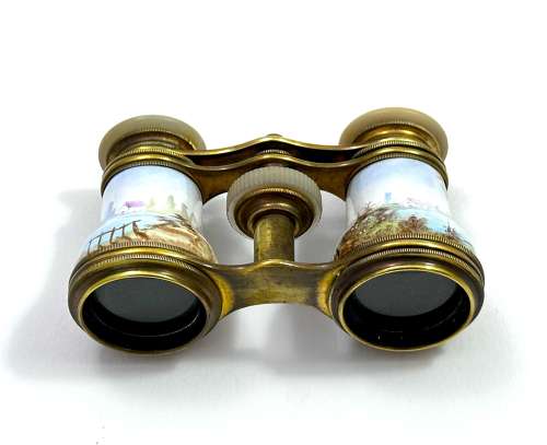 A Lovely Pair of Antique French Enamelled Opera Glasses.