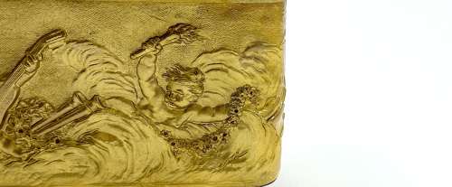 Magnificent Antique French Dore Bronze Repoussé Jewellery Box