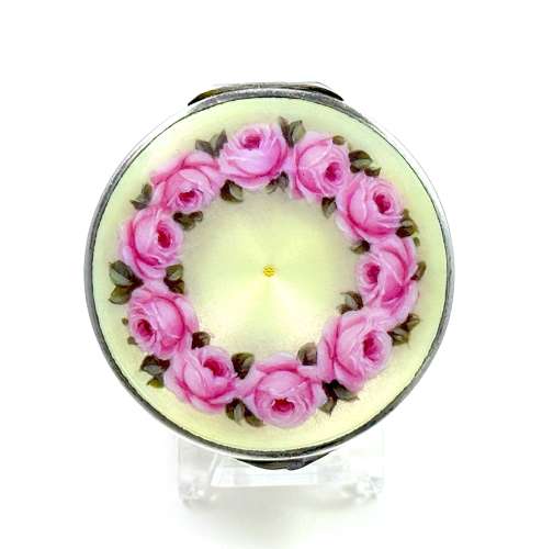 Antique Austrian Enamel Box by Freeman and Decorated with Roses
