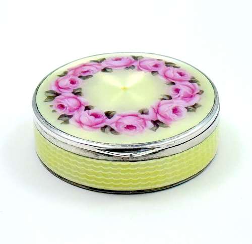 Antique Austrian Enamel Box by Freeman and Decorated with Roses