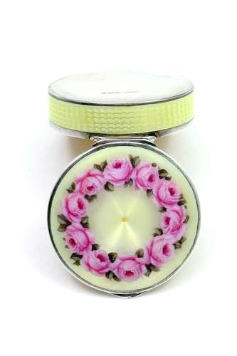 Antique Austrian Enamel Box by Freeman and Decorated with Roses