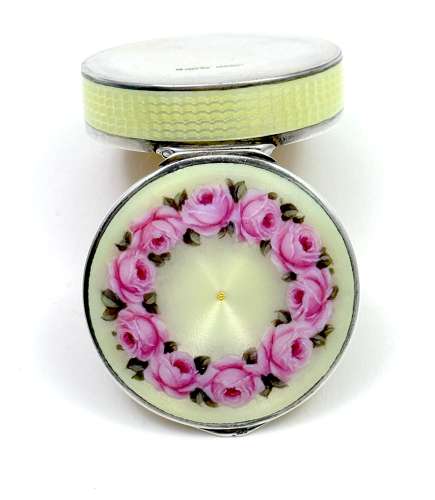 Antique Austrian Enamel Box by Freeman and Decorated with Roses