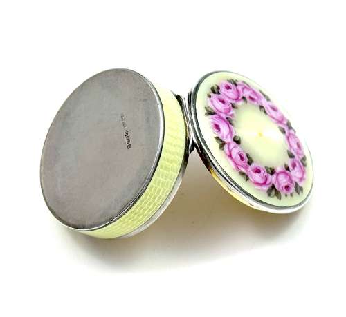 Antique Austrian Enamel Box by Freeman and Decorated with Roses