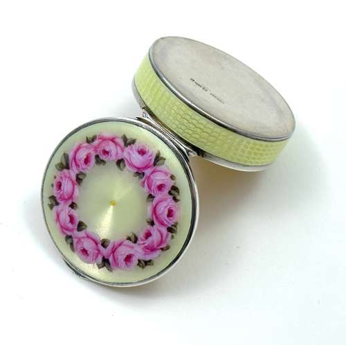 Antique Austrian Enamel Box by Freeman and Decorated with Roses