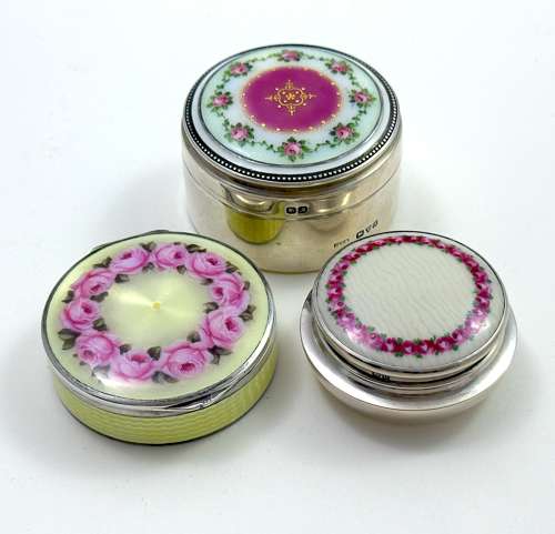 Antique Austrian Enamel Box by Freeman and Decorated with Roses